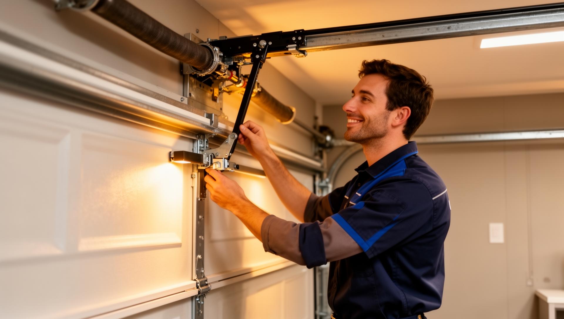 Professional garage door technician providing expert service
